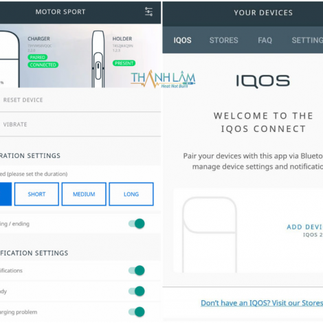 Bật chế độ rung sau khi sạc IQOS